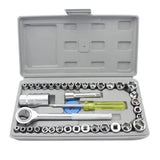 40pcs Aiwa Socket Wrench Tool Kit | Durable Stainless Steel Multi-Purpose Repair Set view 1