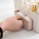 Plastic Makeup Organizer with Drawer | Desktop Cosmetics & Makeup Brush Storage Box | Office & Stationery Organizer view 2