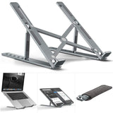 Premium Aluminum Foldable Laptop Stand | Sturdy, Adjustable, Portable | Silver & Black view 1