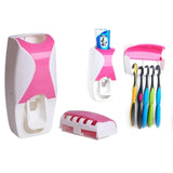 Automatic Toothpaste Dispenser Set with Wall-Mounted Toothbrush Holder | Touch-Free Bathroom Organizer view 1