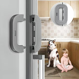 Child Safety Refrigerator Lock | Baby Proof Double Button Fridge Lock White & Grey view 6