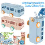 Bus Shape School Water Bottle | 500ml | With Strap | Cute & Leak-Proof | Random Color view 1