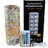 16 Colors Diamond Rose Crystal Touch Lamp | USB Rechargeable Bedside Lamp with Remote view 4