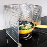 3-Sided Oil Proof Aluminum Foil Splatter Guard | Foldable Heat Insulation for Kitchen Stove | Silver view 4
