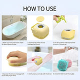Soft Silicone Bath Brush with Hooks | Baby & Adult Body Scrubber | Random Color | With Box view 6