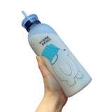We Babe Bears Frosted Plastic Water Bottle with Straw 1000ml | Leakproof BPA-Free Cute Hydration Bottle view 3