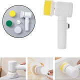 5-in-1 Rechargeable Magic Brush | Handheld Electric Scrubber | 360° Rotating with 3 Replaceable Multipurpose Brush Heads view 5