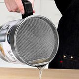 1.4L Fryer Oil Filter Pot Carbon Steel Jug with Stainless Steel Strainer Lid view 3