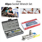 40pcs Aiwa Socket Wrench Tool Kit | Durable Stainless Steel Multi-Purpose Repair Set view 4