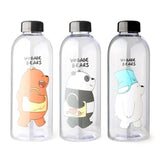 We Babe Bears Frosted Plastic Water Bottle with Straw 1000ml | Leakproof BPA-Free Cute Hydration Bottle view 2