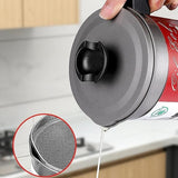 1.4L Fryer Oil Filter Pot Carbon Steel Jug with Stainless Steel Strainer Lid view 2