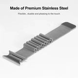 Silver | Apple Watch Milanese Magnetic Loop Strap | Stainless Steel Band  | 42mm / 44mm / 45mm view 4