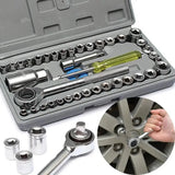 40pcs Aiwa Socket Wrench Tool Kit | Durable Stainless Steel Multi-Purpose Repair Set view 2