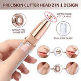 2-in-1 Flawless Facial Hair Remover & Eyebrow Trimmer | USB Rechargeable, Painless & Portable | Silver Color view 4