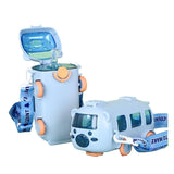Bus Shape School Water Bottle | 500ml | With Strap | Cute & Leak-Proof | Random Color view 3