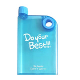 Blue Ultra Slim Notebook Style Water Bottle 380ml | Portable Memo Bottle for Travel, School & Office view 1
