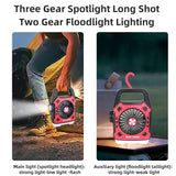 Multipurpose Rechargeable Desk & Camping Fan with LED Light, Flashlight & Power Bank view 2
