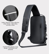 Black Multifunction Anti-Theft USB Charging Crossbody Shoulder Bag | Stylish, Secure & Travel-Ready view 4