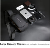 Black Multifunction Anti-Theft USB Charging Crossbody Shoulder Bag | Stylish, Secure & Travel-Ready view 3