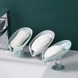 Leaf-Shaped Self-Draining Soap Holder | Stylish Waterfall Design with Suction Base for Bathroom & Kitchen | Random Colors view 3