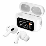 White A9 Pro ANC Bluetooth 5.4 Wireless Earbuds with Smart Screen and Active Noise Cancellation view 1