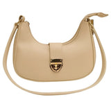Crescent Leather Luxury Shoulder Bag for Women | Skin Color view 1