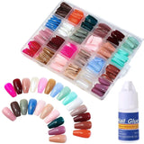 Multicolor Acrylic Artificial Nails Kit |  Full Cover Nails with Glue | 24 Shades | 576 Pcs view 1