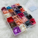Multicolor Acrylic Artificial Nails Kit |  Full Cover Nails with Glue | 24 Shades | 576 Pcs view 3