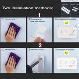 Black WiFi Router Storage Box & Wall Mount Shelf  Universal Cable Organizer | Space-Saving Holder for Modem, Set-Top Box & Smart Devices | Home & Office Use view 4