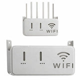 Light Gray WiFi Router Storage Box & Wall Mount Shelf  Universal Cable Organizer | Space-Saving Holder for Modem, Set-Top Box & Smart Devices | Home & Office Use view 1