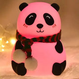 Panda LED Night Lamp | YH-608 Model | Soft Silicone Rechargeable Night Light | 7-Color Touch Control | Kids Bedroom, Nursery & Gift Decor view 2