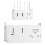 White  WiFi Router Storage Box & Wall Mount Shelf  Universal Cable Organizer | Space-Saving Holder for Modem, Set-Top Box & Smart Devices | Home & Office Use view 1