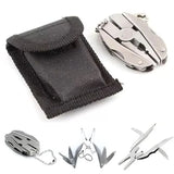 Stainless Steel Outdoor Portable Multitool Plier Knife | Mini Keychain Multi Tool with Screwdriver & Pouch | Camping, Hiking & Everyday Use view 1