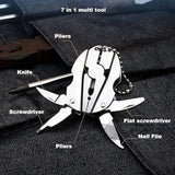 Stainless Steel Outdoor Portable Multitool Plier Knife | Mini Keychain Multi Tool with Screwdriver & Pouch | Camping, Hiking & Everyday Use view 3