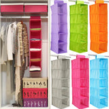 5 Shelf Clothes Hanging Organizer | Foldable Wardrobe Section Storage | Durable Fabric & Plastic view 1
