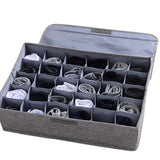 Storage Organizer with Lid | Foldable Drawer Divider | 24 Cells | Non-Woven Fabric | Random Colors view 3