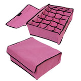 Storage Organizer with Lid | Foldable Drawer Divider | 24 Cells | Non-Woven Fabric | Random Colors view 4
