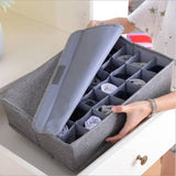 Storage Organizer with Lid | Foldable Drawer Divider | 24 Cells | Non-Woven Fabric | Random Colors view 5