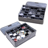 Storage Organizer with Lid | Foldable Drawer Divider | 24 Cells | Non-Woven Fabric | Random Colors view 1