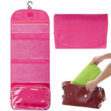 Travel Roll-Up Hanging Cosmetic & Toiletry Organizer Bag  | Multi-Compartment Storage | Hook for Hanging | Random Colors view 1