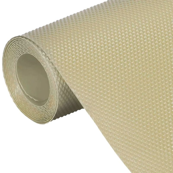 Anti-Slip Fridge & Shelf Mat | Waterproof Washable Liner for Kitchen Drawers Cabinets | Beige