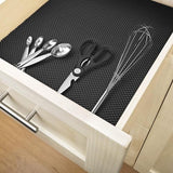 Anti-Slip Fridge & Shelf Mat | Waterproof Washable Liner for Kitchen Drawers Cabinets | Black view 2