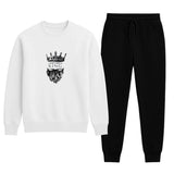 KING Printed White Tracksuit Sweatshirt & Trouser | Warm & Comfortable Winter Wear | Medium view 1