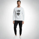 KING Printed White Tracksuit Sweatshirt & Trouser | Warm & Comfortable Winter Wear | Medium view 2