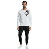 LION Printed White Tracksuit Sweatshirt & Trouser  | Warm & Comfortable Winter Wear | Large view 2