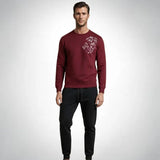 LION Printed Maroon  Tracksuit Sweatshirt & Trouser  | Warm & Comfortable Winter Wear | XL view 3