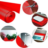 Anti-Slip Fridge & Shelf Mat | Waterproof Washable Liner for Kitchen Drawers Cabinets | Red view 3