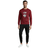 KING Printed Maroon Tracksuit Sweatshirt & Trouser | Warm & Comfortable Winter Wear | Medium view 3