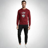KING Printed Maroon Tracksuit Sweatshirt & Trouser | Warm & Comfortable Winter Wear | Large view 2