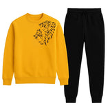 LION Printed Yellow  Tracksuit Sweatshirt & Trouser  | Warm & Comfortable Winter Wear | Medium view 1
